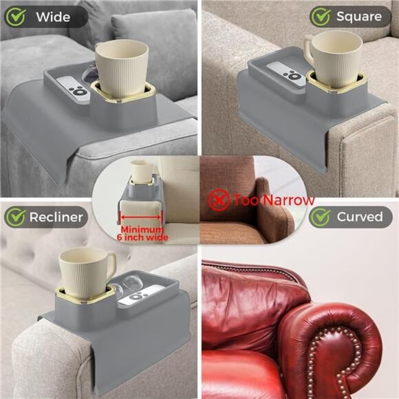 Couch Cup coffee Holder Remote Holder Sofa Arm Organizer - Picture 5 of 10